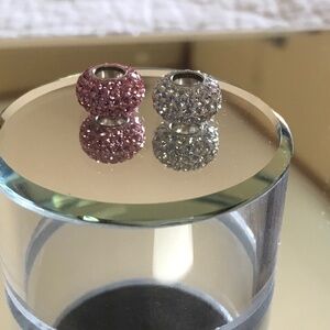 Glitter jewel Pandora style charms new! Set of two